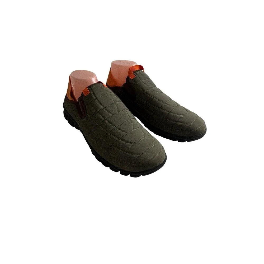 Deer Stags NoSox Hubie Mens Slip On Mushroom/Orange Size 10.5 House Shoes